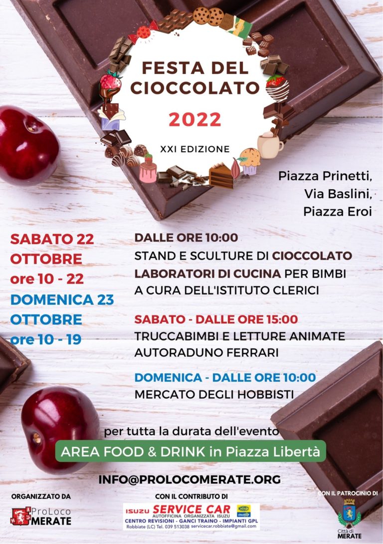 FESTA DEL CIOCCOLATO 2022 XI EDIZIONE Proloco Merate